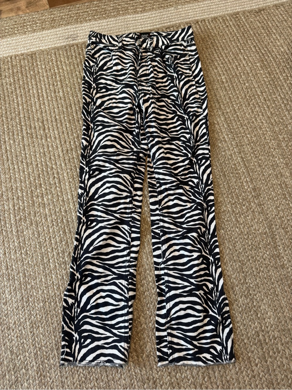 BDG Zebra-Print Bootcut Pants - Black & White